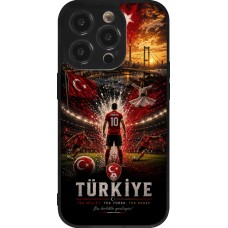 Coque iPhone 14 Pro - Silicone rigide noir Football Turquie splash 2026