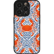 Coque iPhone 14 Pro - Silicone rigide noir Crabs and pearls Summer 2026
