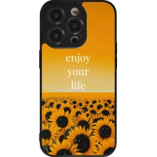 Coque iPhone 14 Pro - Silicone rigide noir Summer 2026 Enjoy your life