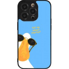 Coque iPhone 14 Pro - Silicone rigide noir Tell me about yourself Summer 2026
