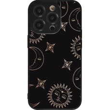 Coque iPhone 14 Pro - Silicone rigide noir Suns and Moons