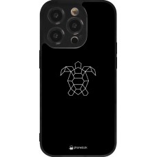 iPhone 14 Pro Case Hülle - Silikon schwarz Turtles lines on black