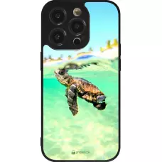 Coque iPhone 14 Pro - Silicone rigide noir Turtle Underwater