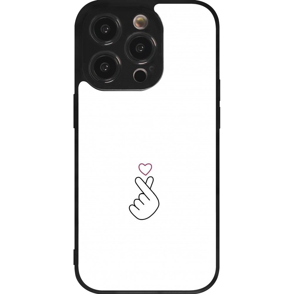 Coque iPhone 14 Pro - Silicone rigide noir Valentine 2024 heart by Millennials