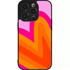 Coque iPhone 14 Pro - Silicone rigide noir Valentine 2024 heart gradient