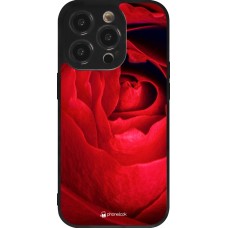 Coque iPhone 14 Pro - Silicone rigide noir Valentine 2022 Rose