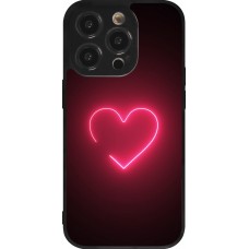 iPhone 14 Pro Case Hülle - Silikon schwarz Valentine 2023 single neon heart