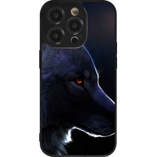 Coque iPhone 14 Pro - Silicone rigide noir Wolf Shape