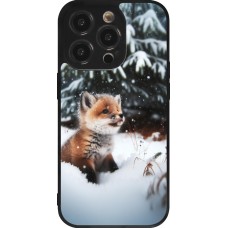 iPhone 14 Pro Case Hülle - Silikon schwarz Weihnachten 2023 Fuechslein Tanne