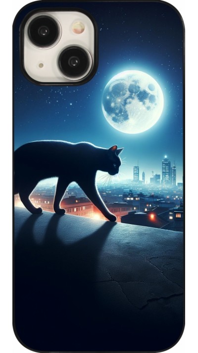 iPhone 15 Case Hülle - Schwarze Katze unter dem Vollmond