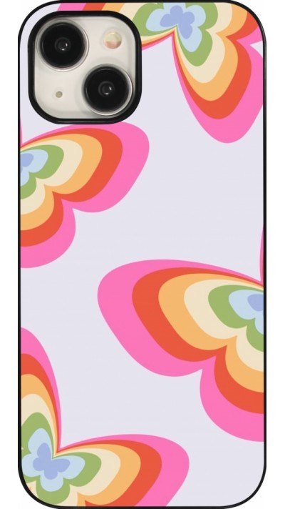 Coque iPhone 15 - Easter 2024 rainbow butterflies