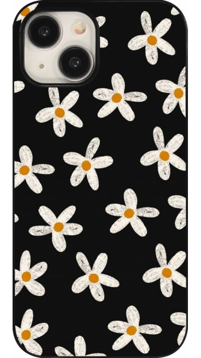 Coque iPhone 15 - Easter 2024 white on black flower