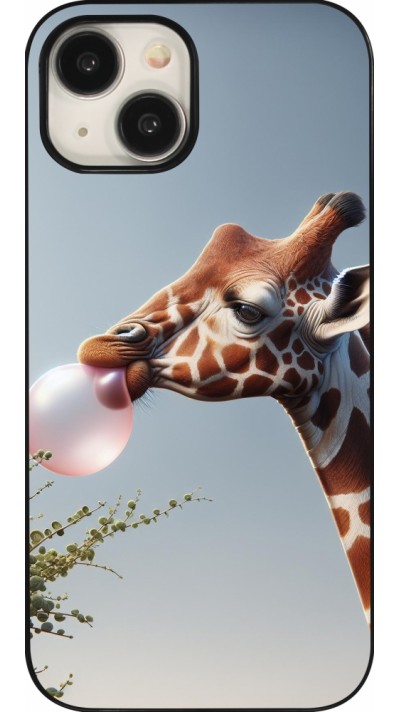 Coque iPhone 15 - Girafe à bulle