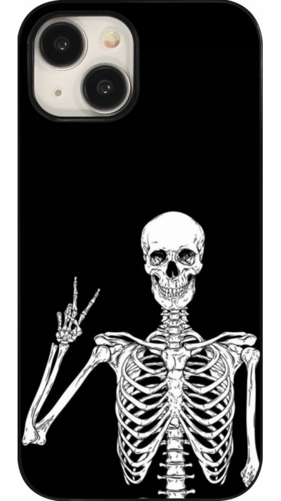 Coque iPhone 15 - Halloween 2023 peace skeleton