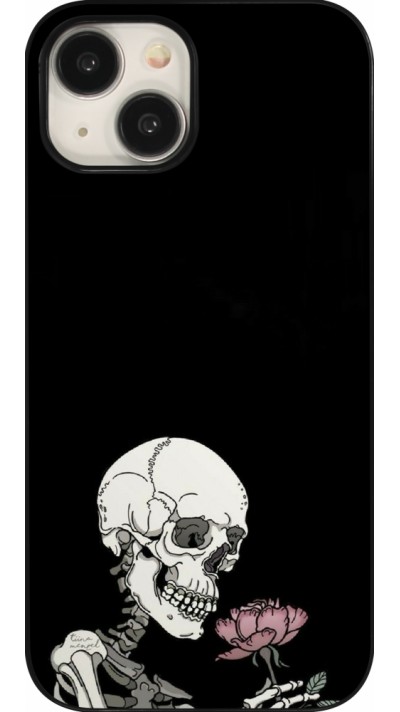 Coque iPhone 15 - Halloween 2023 rose and skeleton