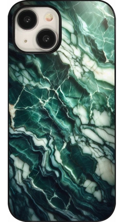 Coque iPhone 15 - Marbre vert majestueux
