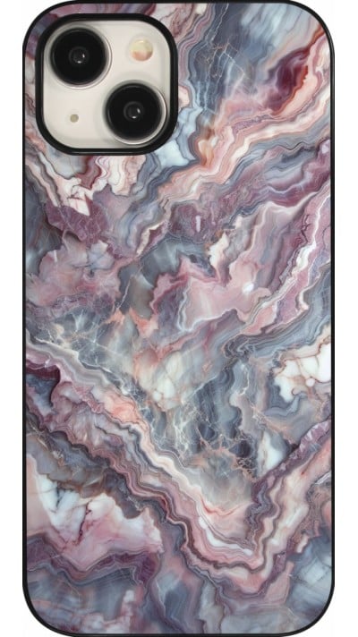 iPhone 15 Case Hülle - Violetter silberner Marmor