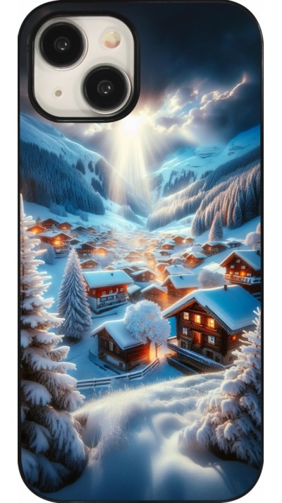Coque iPhone 15 - Mont Neige Lumière
