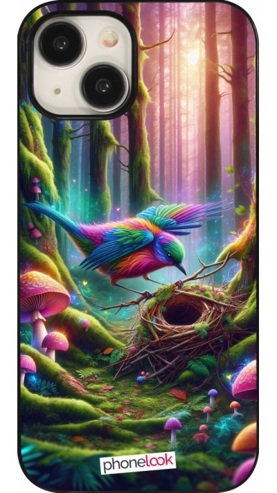 Coque iPhone 15 - Oiseau Nid Forêt