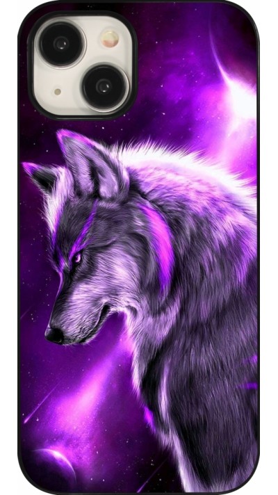 Coque iPhone 15 - Purple Sky Wolf