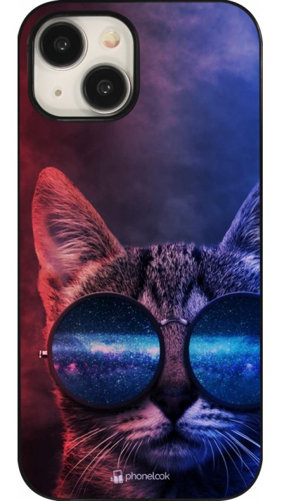 Coque iPhone 15 - Red Blue Cat Glasses