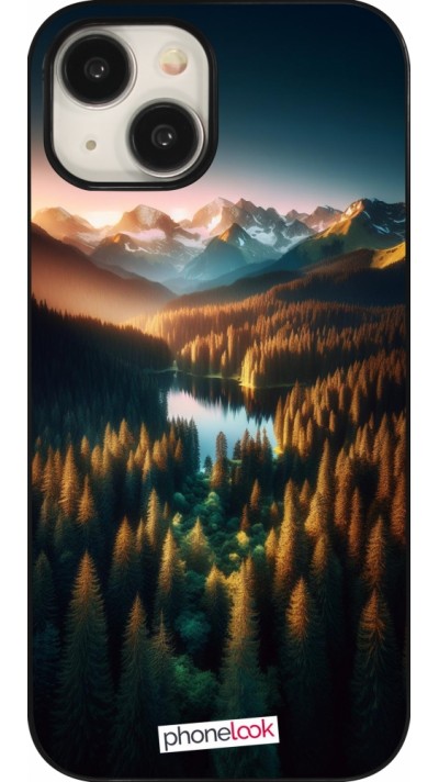Coque iPhone 15 - Sunset Forest Lake