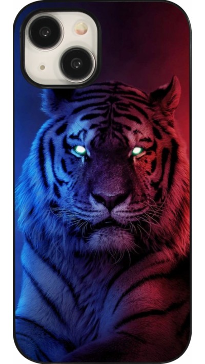 iPhone 15 Case Hülle - Tiger Blue Red