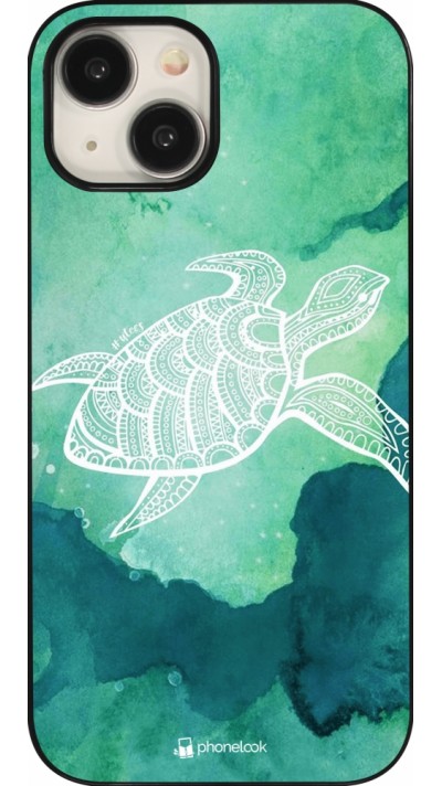 Coque iPhone 15 - Turtle Aztec Watercolor