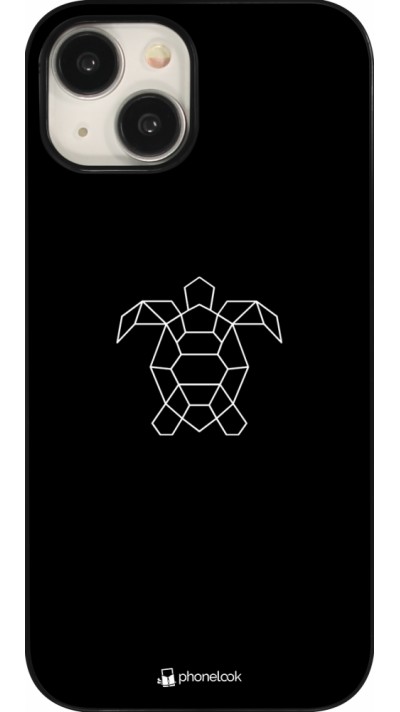 iPhone 15 Case Hülle - Turtles lines on black