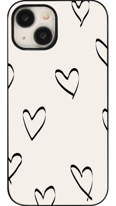 Coque iPhone 15 - Valentine 2023 minimalist hearts