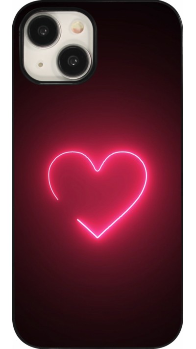 Coque iPhone 15 - Valentine 2023 single neon heart