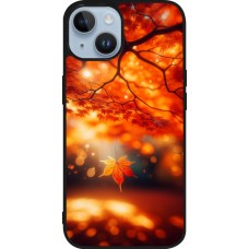 iPhone 15 Case Hülle - Silikon schwarz Herbst Magisch Orange