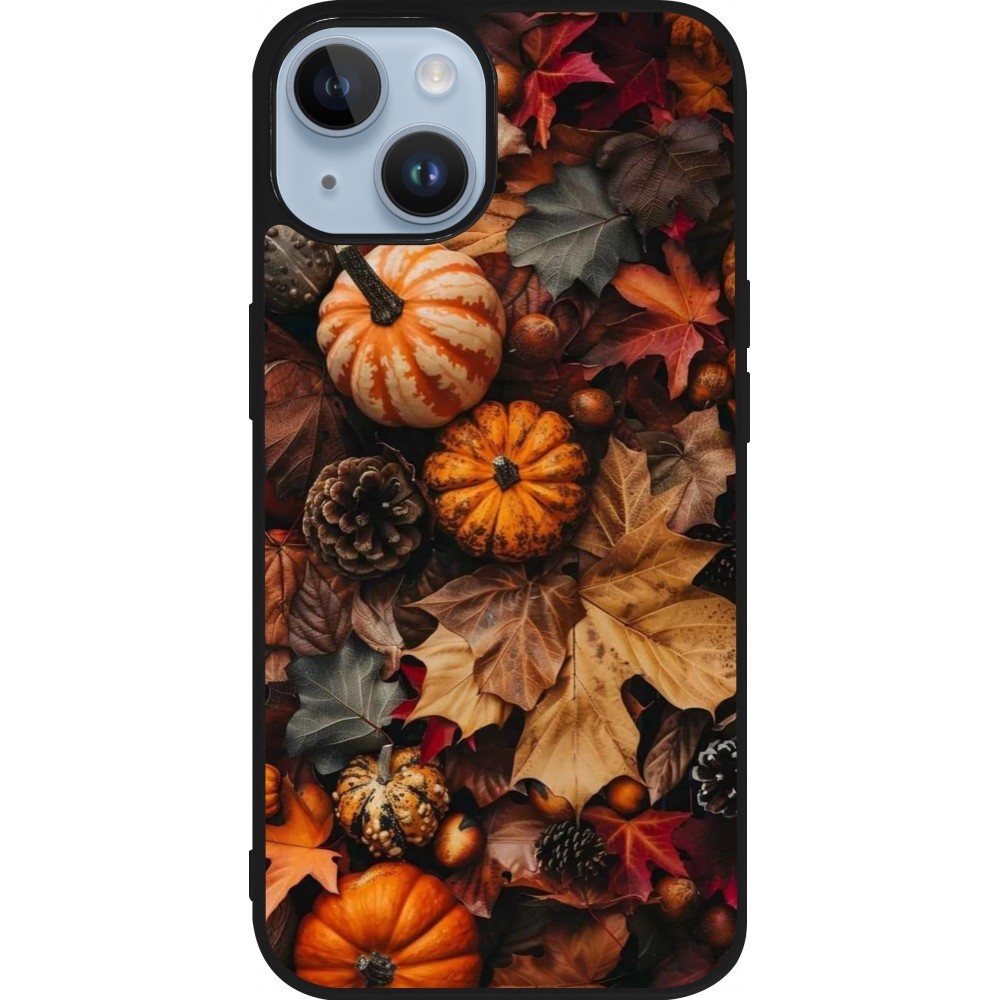 iPhone 15 Case Hülle - Silikon schwarz Autumn 25 Pumpkin