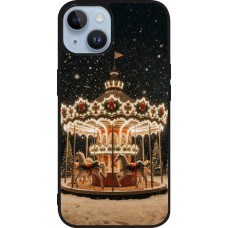 Coque iPhone 15 - Silicone rigide noir Christmas 25 Carousel