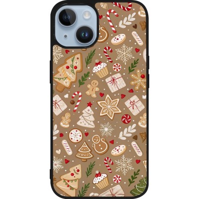 Coque iPhone 15 - Silicone rigide noir Christmas 25 Pattern Ginger Cookie