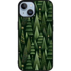 Coque iPhone 15 - Silicone rigide noir Christmas 25 Pattern Xmas Tree