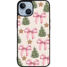 Coque iPhone 15 - Silicone rigide noir Christmas 25 Vintage Ribbons