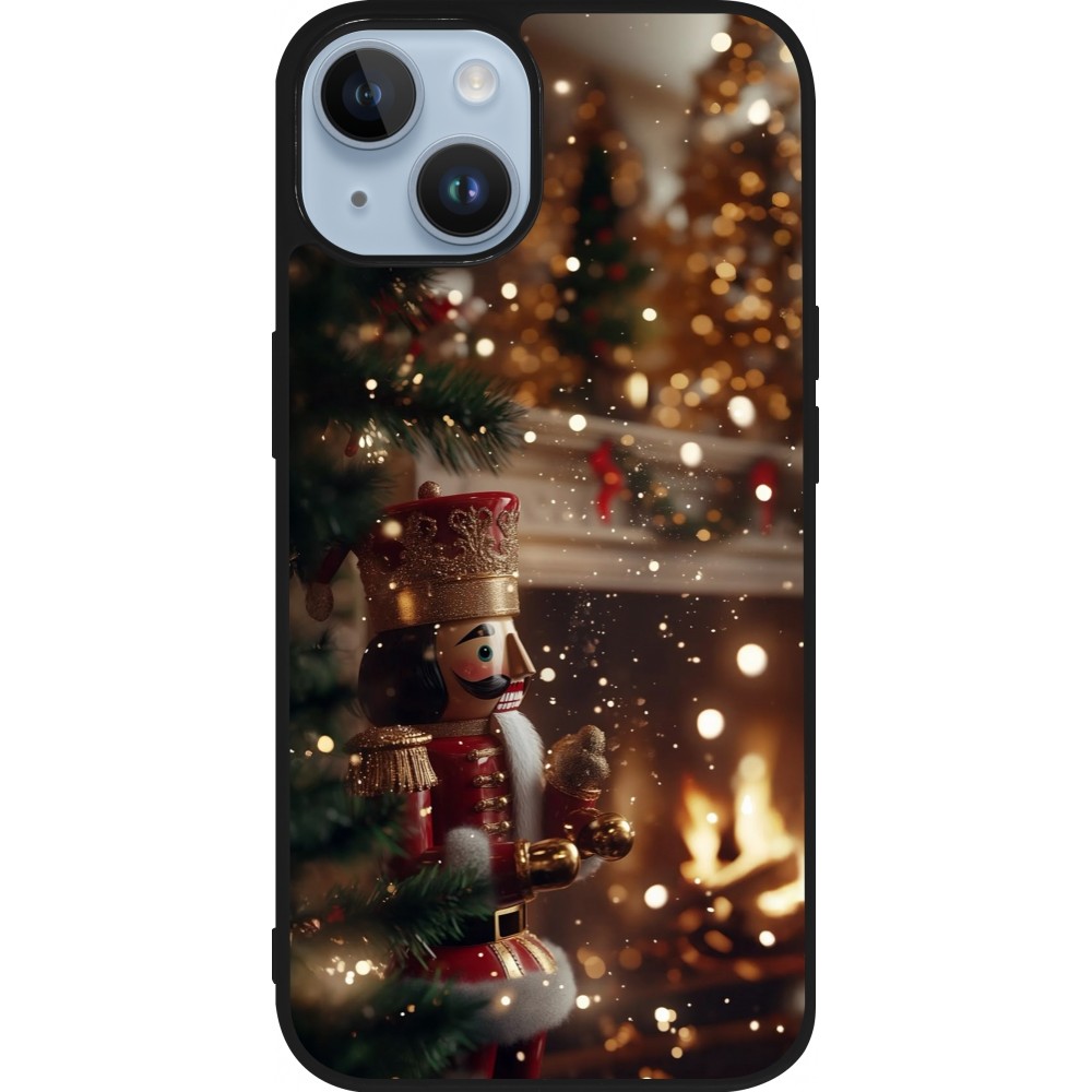 Coque iPhone 15 - Silicone rigide noir Christmas 25 Xmas Nutcracker