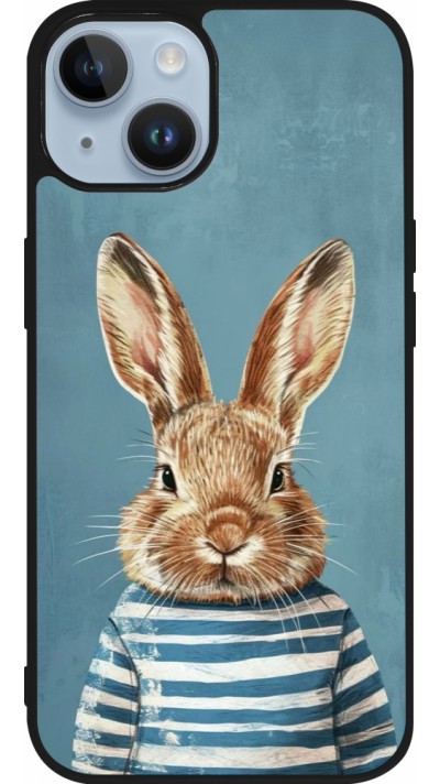 iPhone 15 Case Hülle - Silikon schwarz Easter 2026 Rabbit navy