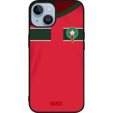 iPhone 15 Case Hülle - Silikon schwarz Marokko 2022 personalisierbares Fussballtrikot