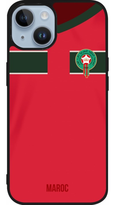 iPhone 15 Case Hülle - Silikon schwarz Marokko 2022 personalisierbares Fussballtrikot