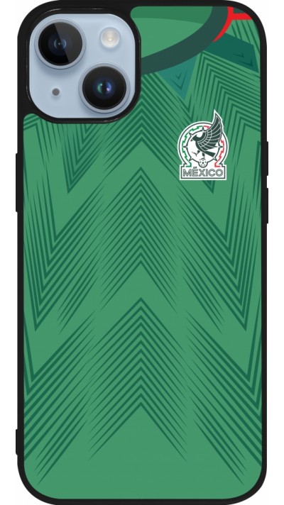 iPhone 15 Case Hülle - Silikon schwarz Mexiko 2022 personalisierbares Fussballtrikot