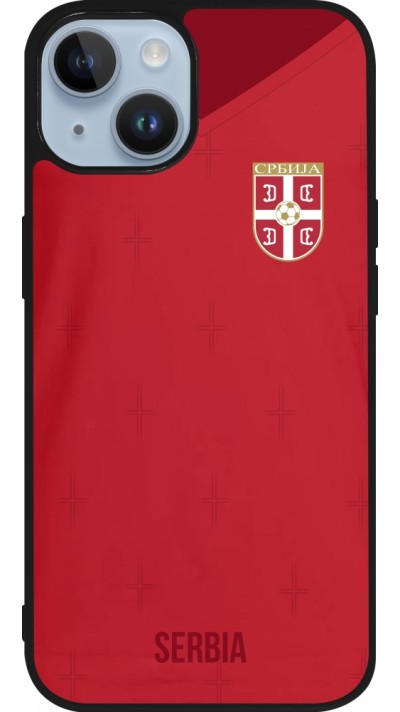 iPhone 15 Case Hülle - Silikon schwarz Serbien 2022 personalisierbares Fussballtrikot