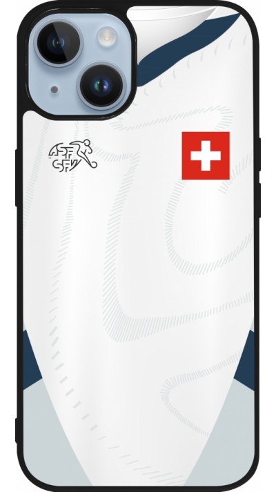 iPhone 15 Case Hülle - Silikon schwarz Schweiz Away personalisierbares Fussballtrikot