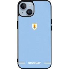 iPhone 15 Case Hülle - Silikon schwarz Uruguay 2026 personalisierbares Fussballtrikot