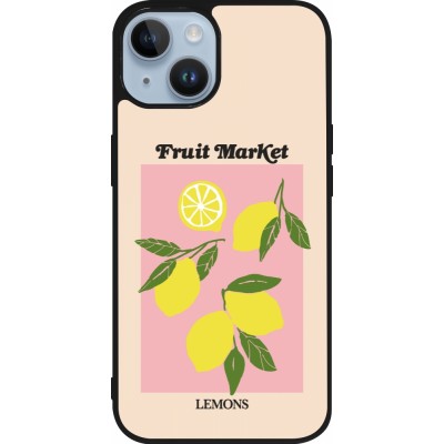 iPhone 15 Case Hülle - Silikon schwarz Fruit market lemons 2026