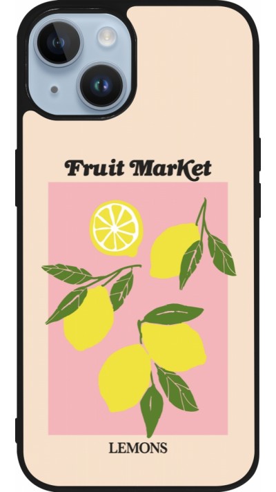 iPhone 15 Case Hülle - Silikon schwarz Fruit market lemons 2026