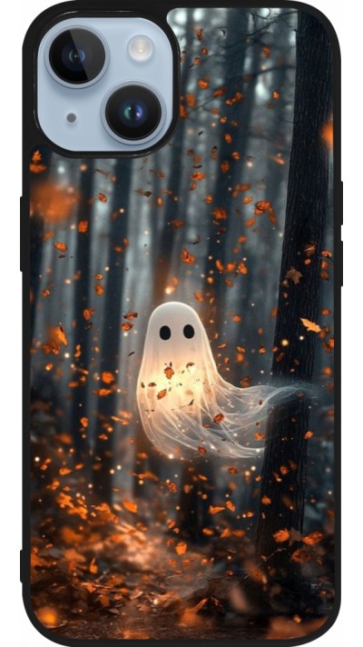 Coque iPhone 15 - Silicone rigide noir Halloween 2025 Ghost in the forest