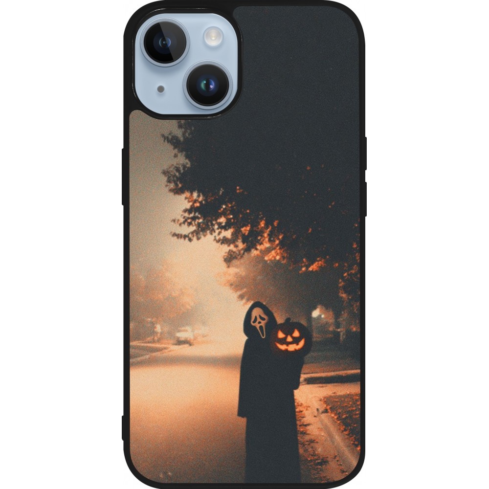 Coque iPhone 15 - Silicone rigide noir Halloween 2025 Scream