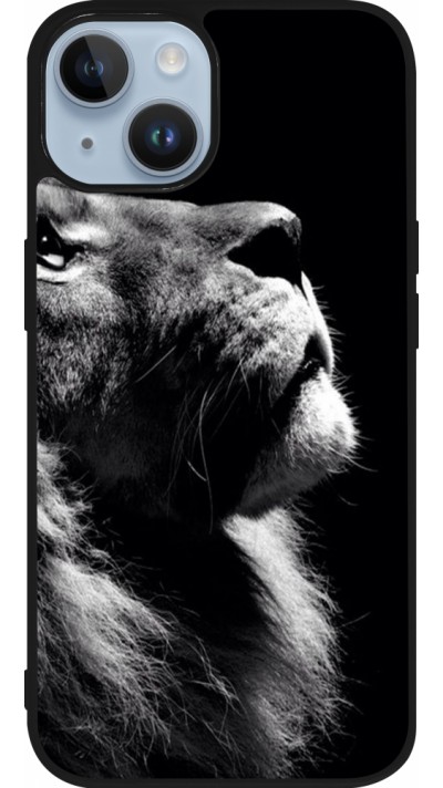 iPhone 15 Case Hülle - Silikon schwarz Lion looking up